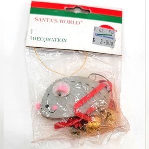 Vintage Kurt Adler Mouse Jingle Bells Xmas Ornament NEW IN PACKAGE RARE